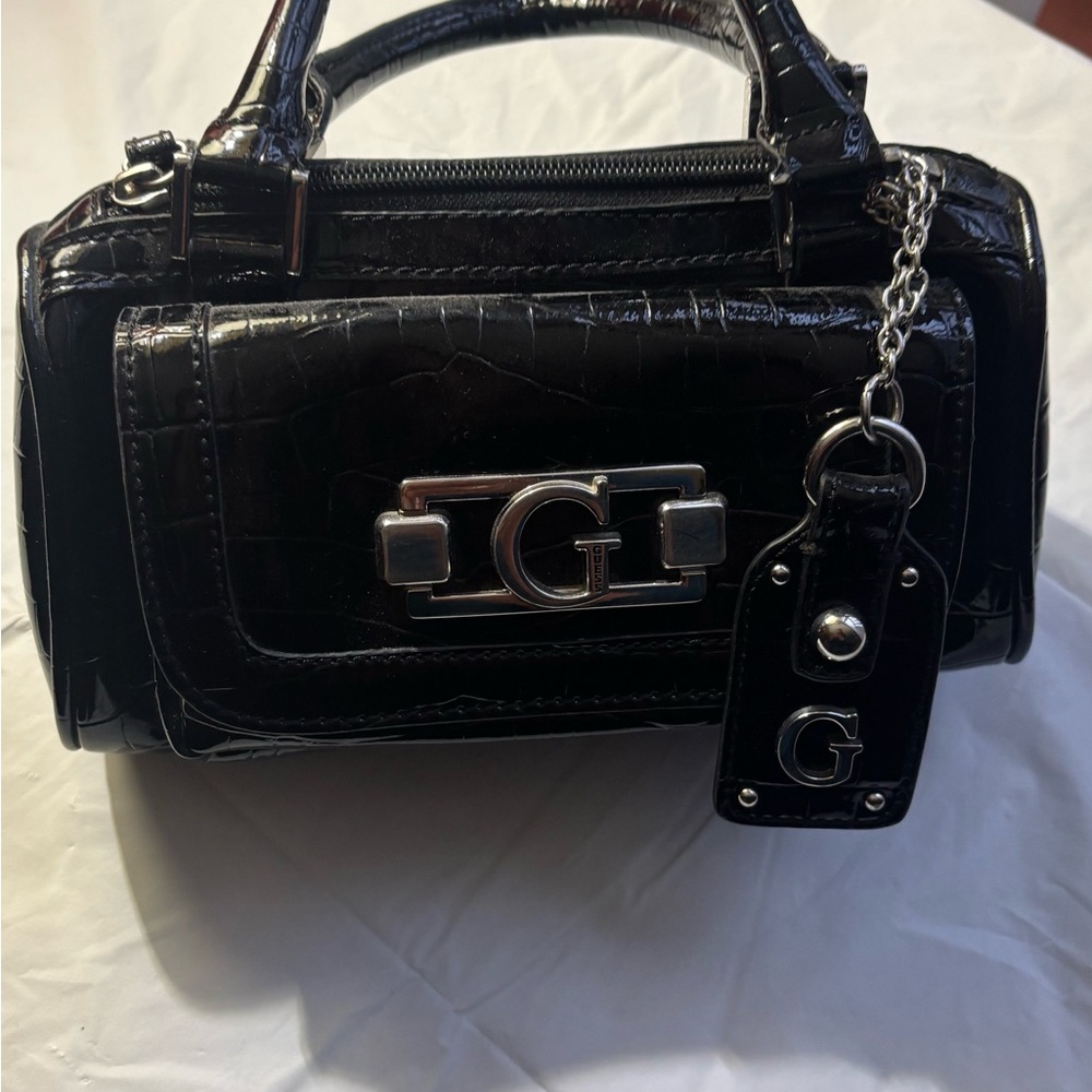 G by Guess Black Mini Bag with Silver Accents